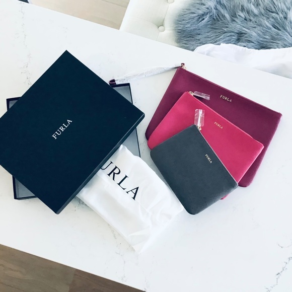 Furla Handbags - FURLA Royal envelope set of 3 - clutch, pouch, wallet in original gift box BNWT